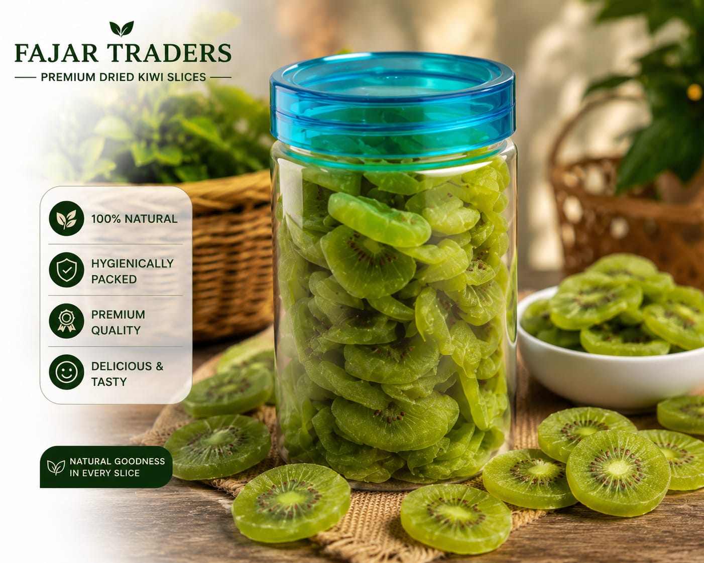 FAJAR TRADERS Dried Kiwi Slices 250g | Sweet & Tangy Dried Fruitful